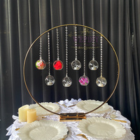 Porte-fleurs rond en fer porte-fleurs en or centres de table de mariage porte-fleurs de mariage en or de luxe accessoire de décoration de fête de mariage