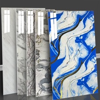 Panneau mural en PVC effet marbre brillant UV, imperméable, pour décoration murale intérieure et extérieure, excellent rapport qualité-prix