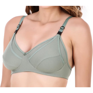 Soutien-gorge imprimé en coton polyester vert de qualité supérieure pour femmes |   Lingerie à bonnets souples |   Toutes les tailles et commandes personnalisées, confortables pour un usage quotidien - Product Image 4