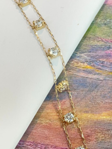 กำไลข้อมือเพชรแท้ Xinfly 18K ทองคำ ดีไซน์เรียบหรู สองชั้น สำหรับผู้หญิง ป้องกันการแพ้ เหมาะเป็นของขวัญสำหรับเธอ - Product Image 5