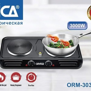 Cuisinière électrique double brûleur Orvica 220V, commande par bouton, portable, pour usage domestique - Product Image 3