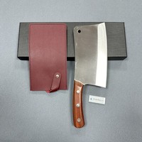 Couteaux de cuisine K1R Full Tang Heavy Duty de 8 pouces en acier inoxydable de style chinois pour couper la viande en tranches avec manche en bois