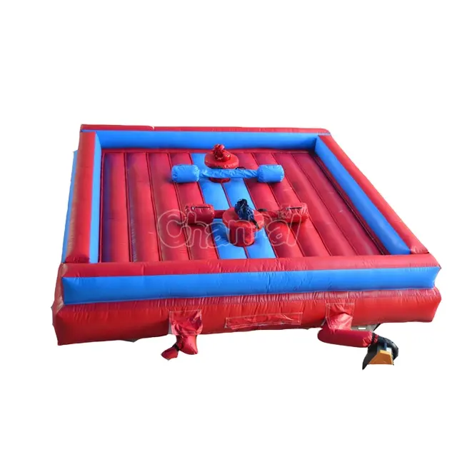 Juego de fiesta al aire libre para adultos y niños, Gladiador inflable, pista de obstáculos comercial