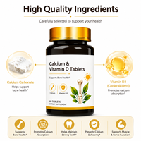 Comprimés de calcium et de vitamine D3 pour la santé osseuse |   Soutient l'absorption du calcium et renforce les dents |   Complément alimentaire en comprimés (60 unités)