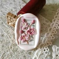 Kit de sellos de cera con diseño floral de 7 piezas, cabezales de sello de cera floral y mangos de madera para invitaciones de boda, sobres