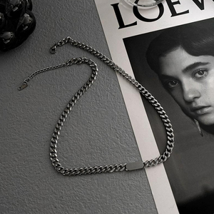 Colar de Corrente Cubana de Titânio, Estilo Hip-Hop, Versátil, Minimalista de Alto Padrão, Presente para Homens e Mulheres - Product Image 4