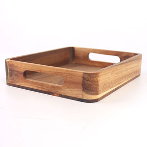 Bandeja de servicio de madera de acacia duradera para decoración del hogar, plato rectangular para servir aperitivos, bandeja de cama, accesorio de mesa de café - Product Image 5