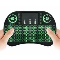 Grosir Keyboard Mini 2.4G Tanpa Kabel I8 Tetikus Udara Cahaya 7-RGB untuk Android Tv Box Mini PC Set Top Box