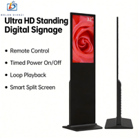 Écran d'affichage numérique LCD vertical de 55 pouces pour les magasins de détail, utilisation en intérieur, sur pied