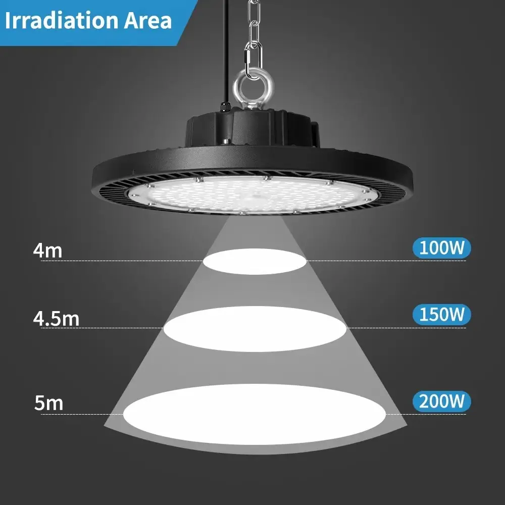 ST สนามแบดมินตัน LED UFO ไฟ Highbay 100W 150W 200W อุตสาหกรรมคลังสินค้าโรงยิม UFO โคมไฟ High Bay ไฟ LED