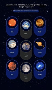 Nouvelle lampe de chevet LED créative en forme de lune et de ciel étoilé, inspirée des multiples planètes, projecteur d'ambiance tendance en ABS - Product Image 5