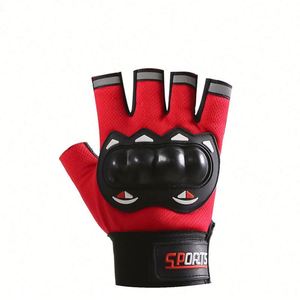 Summer Ski Riding Hard Shell Leather Anti-Fall Wear-Resistant <b>Touch</b> Screen Adjustable Wrist Strap Racing Cross Country <b>Gloves</b> - Product Image 4
