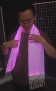 تصميم جديد بقيادة الألياف البصرية النسيج وشاح ألمع في الليل سبعة ألوان متغيرة مجموعة متنوعة من مضيئة - Product Image 3