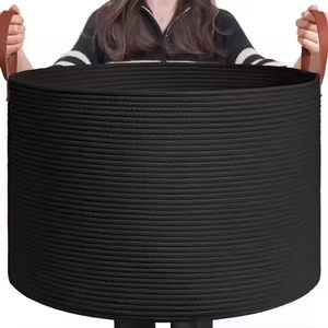 Cesta de Almacenamiento Tejida de Cuerda de Algodón, Organizador de Ropa, Cesto para Ropa Sucia con Asas, Contenedor de Almacenamiento Grande, Superventas - Product Image 5