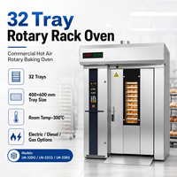 Four rotatif à 32 plateaux, four à air chaud commercial, électrique/diesel/gaz, 3200W, garantie 1 an, four de boulangerie pour pain et pâtisserie
