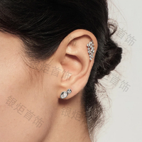 Boucles d'oreilles clous LOZRUNVE classiques et simples en argent sterling 925 avec double sertissage ovale et zircon rond