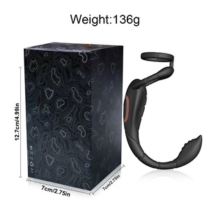 Plug Anale con Anello <span class=keywords><strong>Singolo</strong></span> e Telecomando a Vibrazione, Massaggiatore Ritardante per Uomo, Masturbatore Condiviso per Coppie - Product Image 5