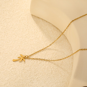 Collar Minimalista de Acero Inoxidable con Colgante de Árbol de Coco, Amuleto con Diseño de Planta, Joyería para Uso Diario y Ocio - Product Image 4