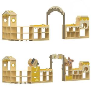 Api per bambini combinazione di gomma legno armadietto per la scuola in età prescolare zona zaino Rack Vending tavolo giocattolo <span class=keywords><strong>angolo</strong></span> di stoccaggio - Product Image 1