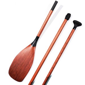 Pagaie télescopique à trois sections en fibre de carbone avec placage de bois, longueur réglable de 175 à 210 cm pour la planche à pagaie. - Product Image 5