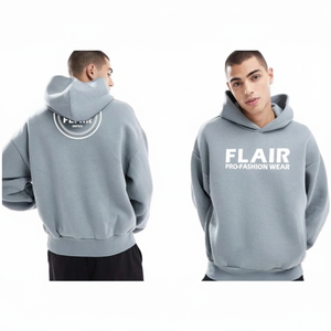 Men's 100% Organic Cotton Pullover Hoodie High Quality Thick Heavyweight Oversized Streetwear Solid Pattern Sweatshirt - Product Image 1