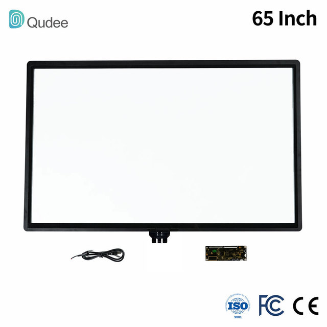Custom Qudee in Stock 65 Inch Large Size Multi Touch Capacitive Touch Panel Outdoor Advertising Kiosk Touch Screen Overlay Kit
