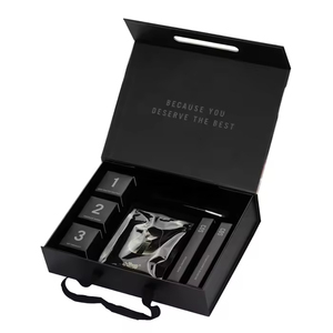 Luxury Matte <b>Black</b> Cardboard Gift <b>Box</b> UV Coated Custom Logo Sponge Lined Magnetic Lid Closure - Product Image 6