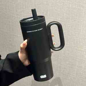 Gobelet de voyage isotherme pour voiture avec poignée Macaron, 24oz 720ml, avec couvercle et paille, antidérapant, personnalisable ODM OEM, coloré - Product Image 1