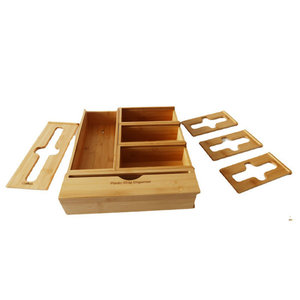 Bamboo <b>kitchen</b> <b>storage</b> <b>boxes</b>, food plastic bag organizers, distribution <b>boxes</b>, cross-shaped <b>storage</b> <b>boxes</b>, drawers - Product Image 4