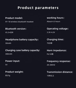หูฟังไร้สาย CE FCC Rohs XY18 TWS พร้อม MSDS UN38.3 รายงานการส่งออก <span class=keywords><strong>ไมโครโฟน</strong></span>คู่ตัดเสียงรบกวน ENC หูฟังบลูทูธ - Product Image 3