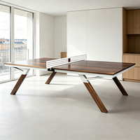 Table de tennis de table en bois haut de gamme personnalisée, multifonctionnelle 2 en 1 pour l'intérieur