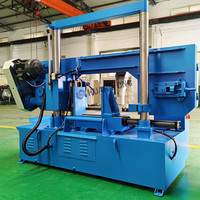 Scie à ruban horizontale semi-automatique à double colonne GB4240 pour la découpe des métaux, moteur 4,0 kW, vitesse de lame 69 m/min, engrenage