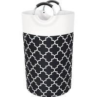 Panier à linge pliable grande capacité en plastique avec poignée en aluminium pour salle de bain, rangement de vêtements sales et de jouets, avec espace de rangement pour tapis de yoga