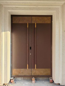 Aplicación de puerta de cobre de aluminio para apartamento Diseño minimalista Aislamiento acústico Apertura lateral eléctrica - Product Image 6