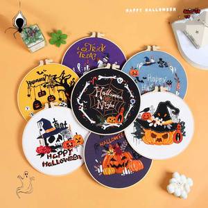 Kit de broderie en <span class=keywords><strong>laine</strong></span> style floral pour adultes - Décoration de fête personnalisée écologique DIY pour Halloween - Product Image 1