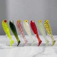 WildTrek 5/6.8cm1.2/2.8g Leurre souple en PVC Mini Swim Bait à queue en T, pailleté, pour montage Texas Rig, pour la pêche au bar et à la perche en toute profondeur