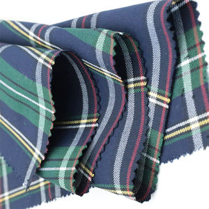 Azul Verde Verificado Tecido Clássico Inglês Tartan Twill Poliéster Plaid Tecido para Terno Uniforme Escolar Camisa Vestido - Product Image 5