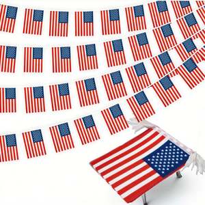 Bandera Americana de Alta Calidad Impresa Digitalmente, 14x21cm, Guirnalda de Banderines de Poliéster, Banderas Nacionales de EE. UU. para Colgar al Aire Libre - Product Image 3