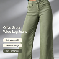 Jean Capri Femme Effiloché à Ourlet Délavé Taille Haute Jambe Large en Denim – Tenue de Festival Moderne 97 Chars