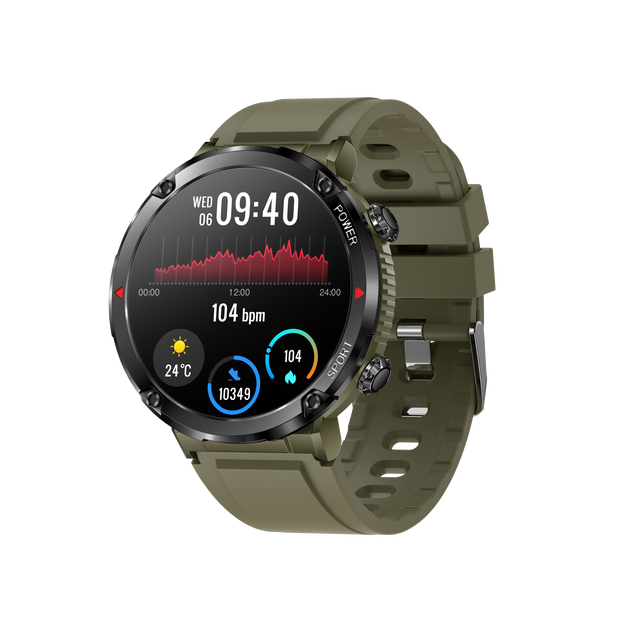Android Outdoor Sport Smartwatch for Fitness Tracker IP67 Heart Rate Monitor TFT Screen 50mm Sleep Tracker 5-10 Days Battery