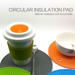 Hot <b>Pads</b> Non-slip Silicone Heat Insulation <b>Pads</b> Round Honeycomb Multipurpose Drying Mat Pot Holders Heat Resistant Coasters Triv - Product Image 3