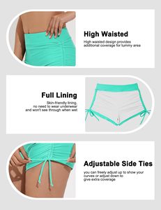 POVTY Custom <strong>Women's</strong> Ultra <strong>Short</strong> <strong>Swim</strong> <strong>Shorts</strong> High Waist Adjustable Side Tie Swimsuit Bottoms Bathing Bikini <strong>Board</strong> <strong>Shorts</strong> - Product Image 2
