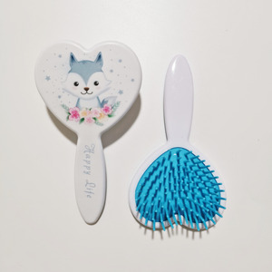 Precio de fábrica Kid-friendly Mini tamaño de dibujos animados cepillo de bolsillo lindo en forma de corazón Animal tema caballo Pony Panda paleta cepillo de pelo - Product Image 6