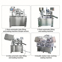 Machine de remplissage et de scellage semi-automatique électrique et pneumatique pour tubes souples en plastique, pour cosmétiques, boissons, aliments, 200 ml, haute précision