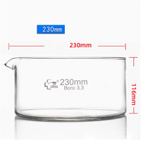 Plat de cristallisation en verre Instrument en verre à haute teneur en borosilicate avec buse Diamètre du plat à fond plat 230mm Hauteur 116mm