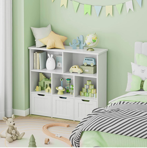 Organisateur de stockage de jouets Armoire à jouets <span class=keywords><strong>Coffre</strong></span> à jouets avec 3 tiroirs mobiles <span class=keywords><strong>Coffre</strong></span> multifonctionnel pour chambre à coucher - Product Image 2