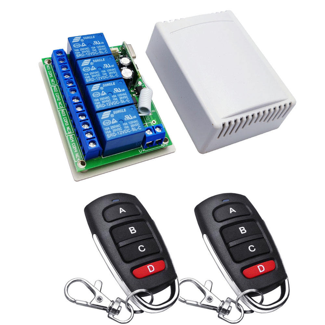 Garage Door Remote Control Rolling Code 433.92 MHz 4 Channel Transmitter