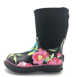 Botas de neoprene para passeio ao ar livre, botas de chuva para mulheres