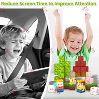 2025 tendance Portable boîte en étain 49 pièces ensemble de voyage Cubes magnétiques en plastique tige apprentissage Mini ferme blocs de construction magnétiques pour les enfants