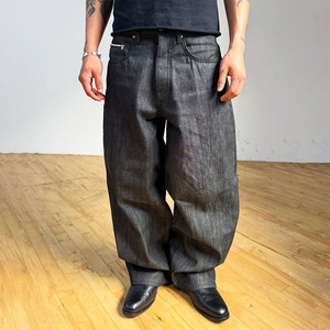<span class=keywords><strong>Jeans</strong></span> Oversized Personalizados em Denim Japonês Cru para Uso Casual Masculino, <span class=keywords><strong>Jeans</strong></span> Baggy de Denim Cru Pesado - Product Image 1